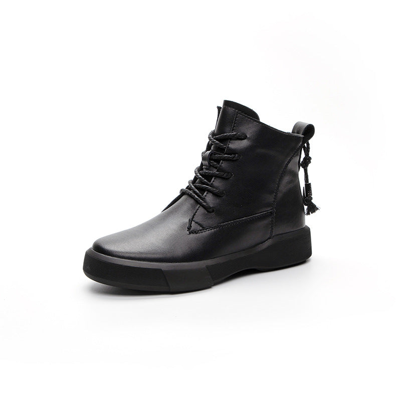 Women's Size Martin British Style Soft Bottom Warm Women's Leather Boots