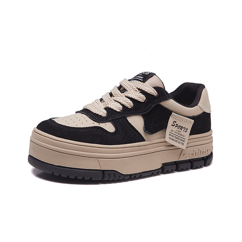 Women's Autumn Fashionable Korean Style Platform Single Sneakers