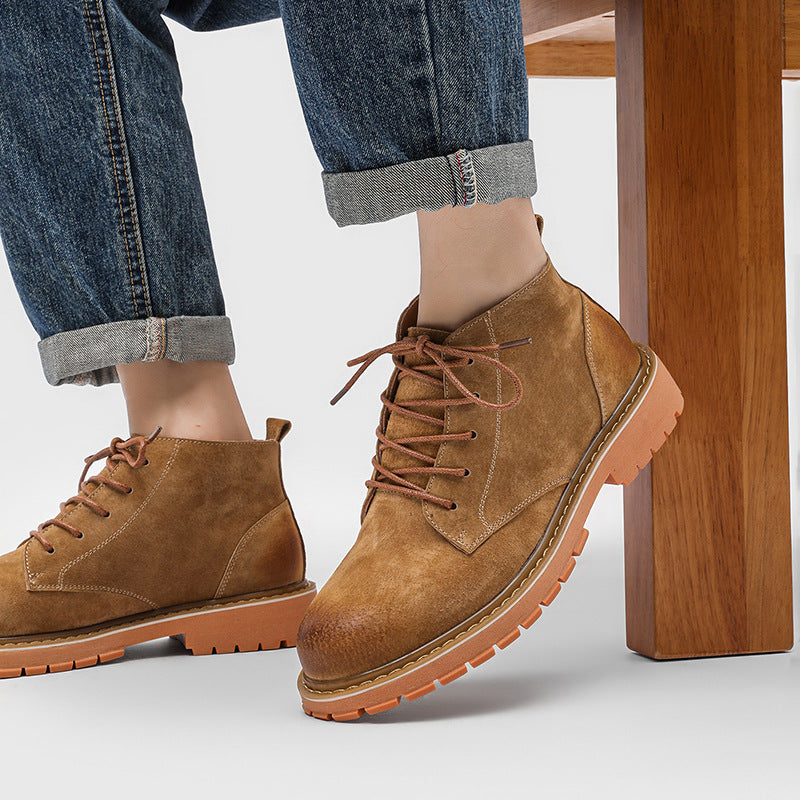 Men's Autumn Fashion Martin British Ankle High Top Working Wear Retro Boots