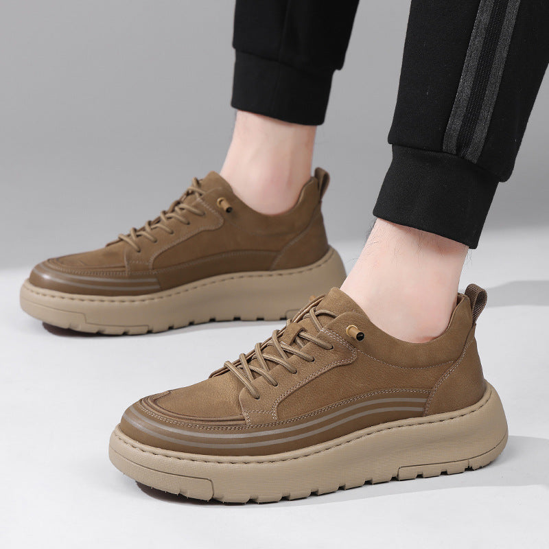 Men's Genuine Spring Versatile Slip-on Lazy Thick Men's Casual Shoes