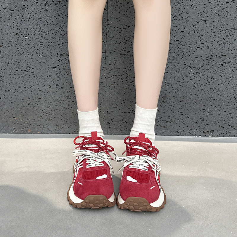 Women's Thick Bottom Heightened Daddy Early Spring Ugly Cute Fashion German Sneakers