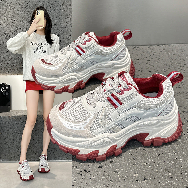 Women's Platform Dad Autumn Genuine Small Breathable Casual Shoes