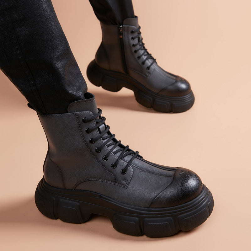 Men's Cool Handsome Korean Worker British Platform Men's Martin Boots