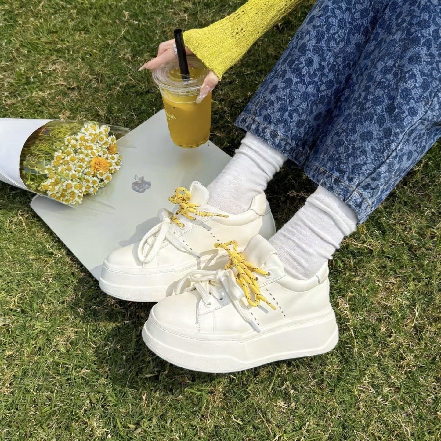 Women's Version White Spring Small Height Increasing Insole Women's Shoes