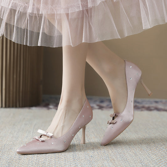 Women's Diamond Classy High Pointed Toe Stiletto Wedding Bridesmaid Banquet Women's Fashion Shoes