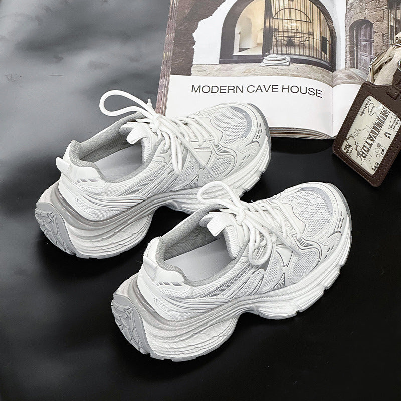 Women's Leisure Mesh Surface Clunky Platform Height Women's Casual Shoes