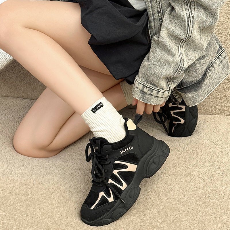 Dad Korean Style Thick-soled Winter Warm With Casual Shoes