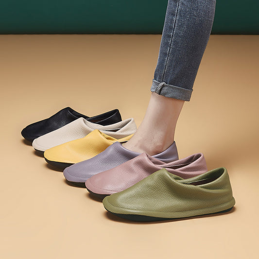 Women's Soft Grandma Early Spring Mom First Layer Cowhide Women's Fashion Shoes