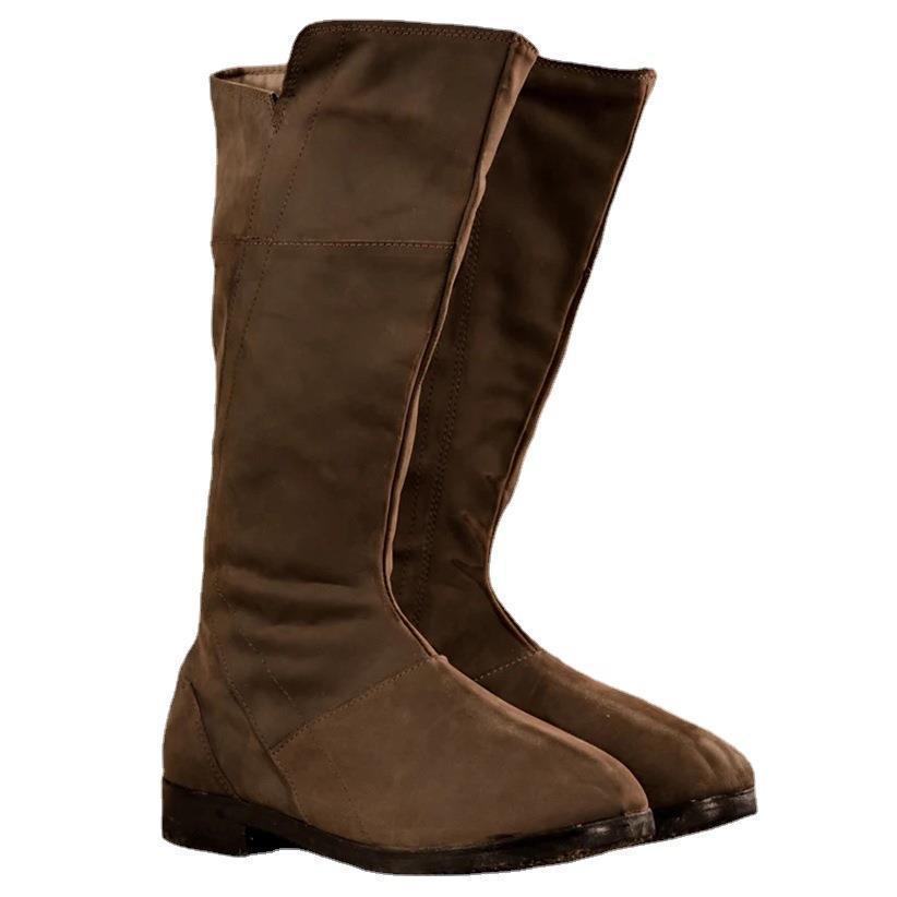 Men's Medieval Pirate Viking Round Head Boots