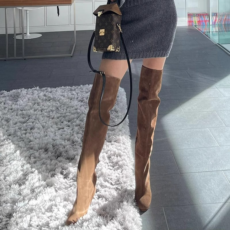 Women's Over The Knee British Style Knight Women's Leather Boots