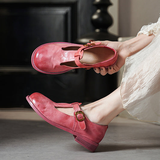 Women's Horse Low Retro Style Mary Jane Women's Fashion Shoes