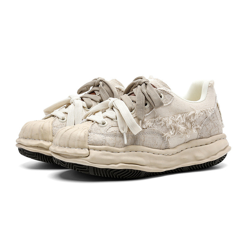 Men's Increasing Insole Design Dissoed Breathable Low Top Couples Fashion Board Men's Casual Shoes