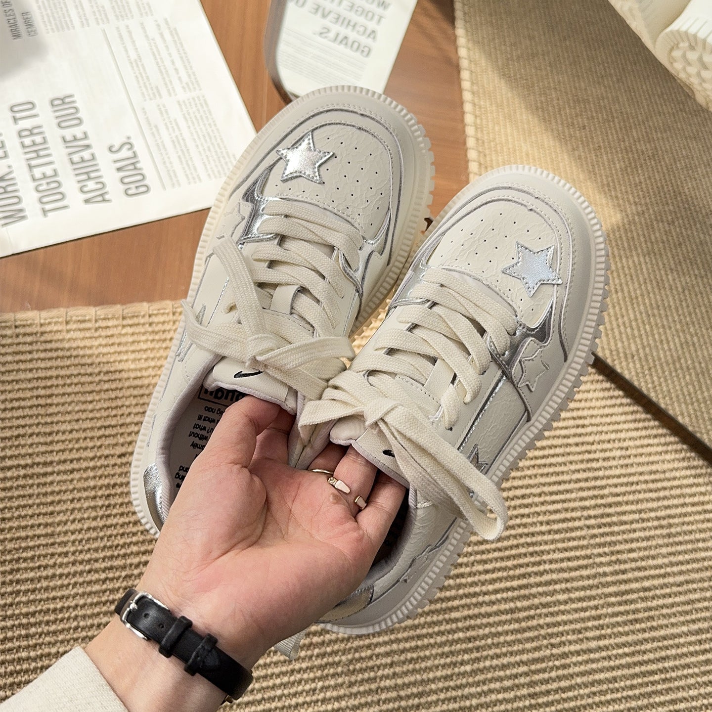 Height Increasing Genuine Platform White Super Hot Portable Small Popular Sneakers