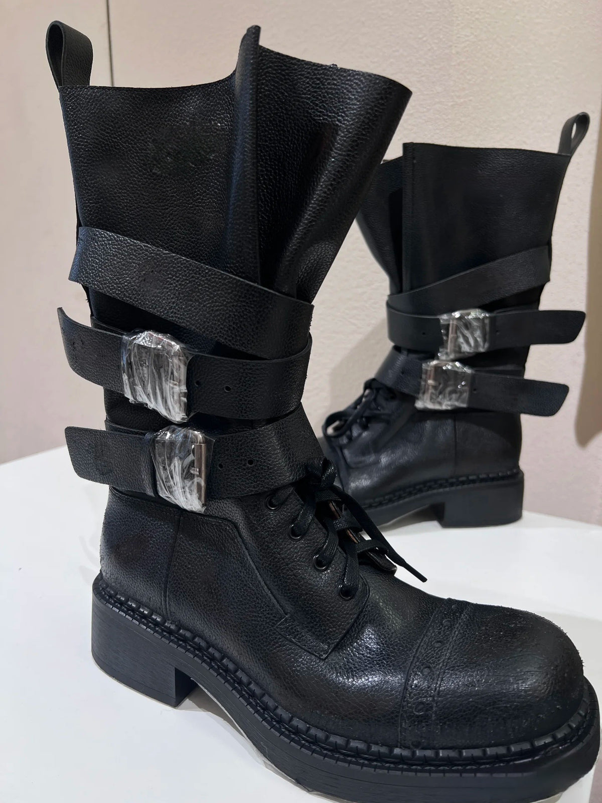 Women's Chunky British Martin Retro Large Size Women's Leather Boots