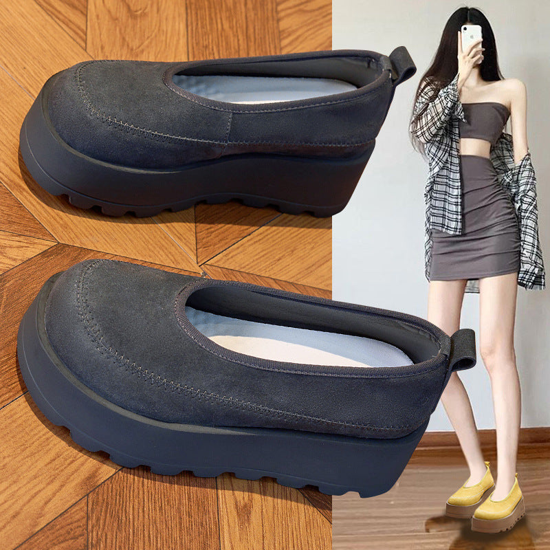 Women's Spring Genuine Outdoor Thick Sole Increased Sports Casual Shoes