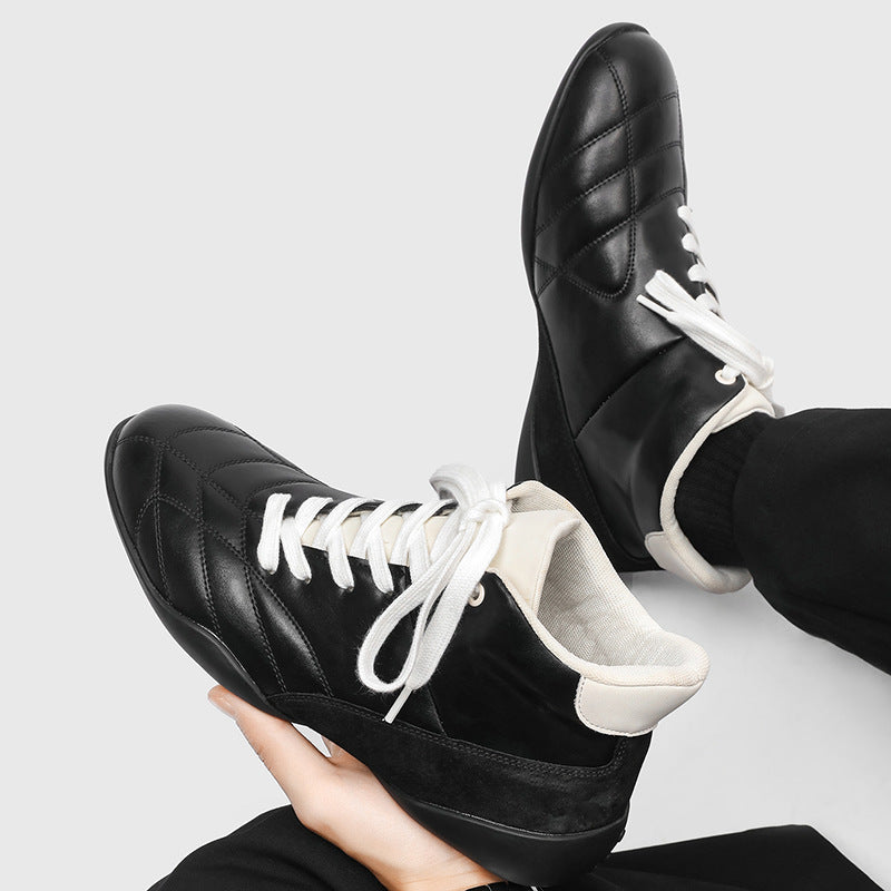 Women's & Men's Oblique Retro Flat Outdoor Mountaineering Men's Casual Leather Shoes