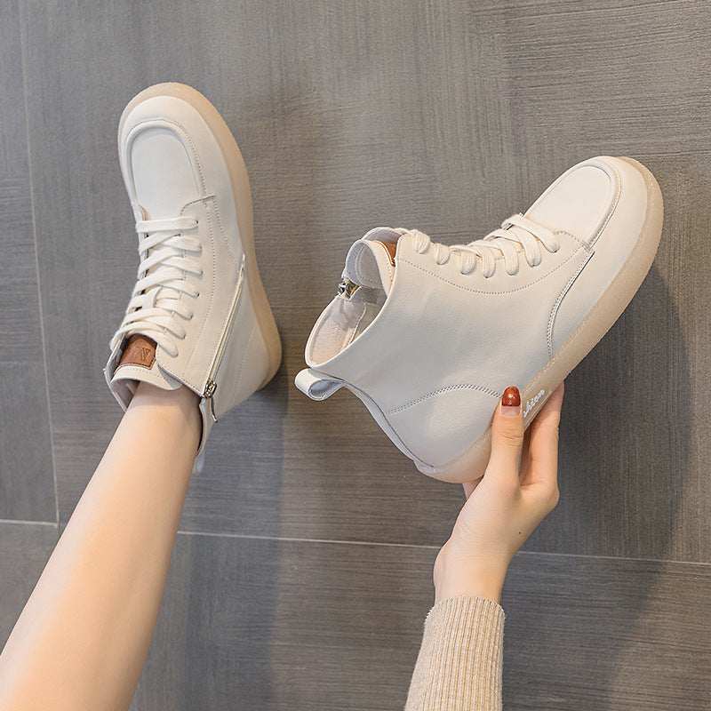 Women's Flat Beef Tendon Soft Bottom White Men's Shoes