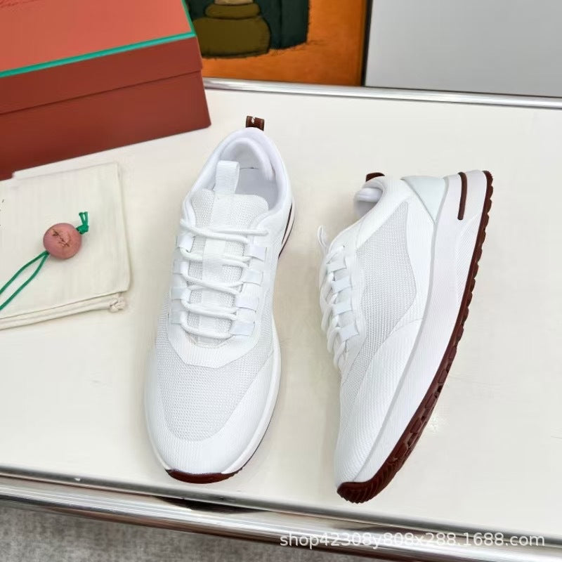 Men's Mesh Thick Sole Jogging Breathable Cowhide Men's Shoes