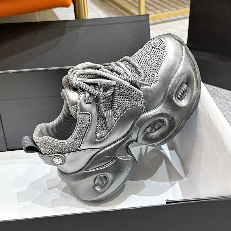 Women's Spring Height Increasing Authentic Rhinestones Best-selling Sports Casual Shoes