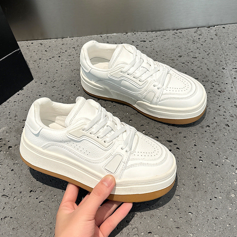 Women's Thick-soled Spring Comfortable Heightened Easy Wear Lace Sneakers