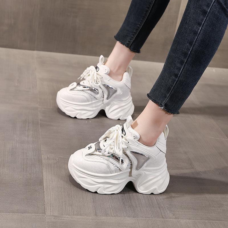 Women's Height Increasing Insole Mesh Autumn Muffin Lightweight Casual Shoes