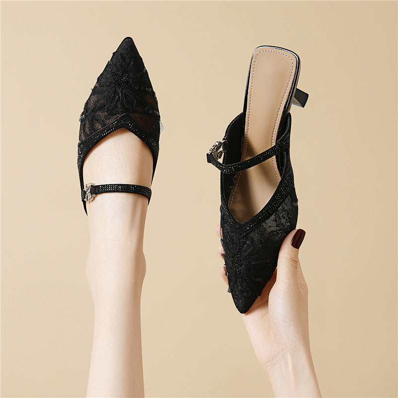 Women's Style High Pointed Toe Cap Outer Slippers