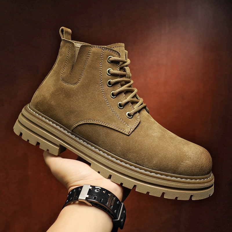 Men's Genuine Fashion Suede British Style Middle Men's Martin Boots
