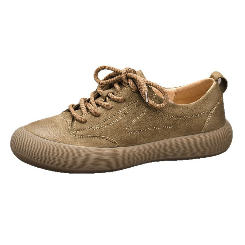 Men's Summer Breathable Retro Matte Top Layer Cowhide Casual Shoes