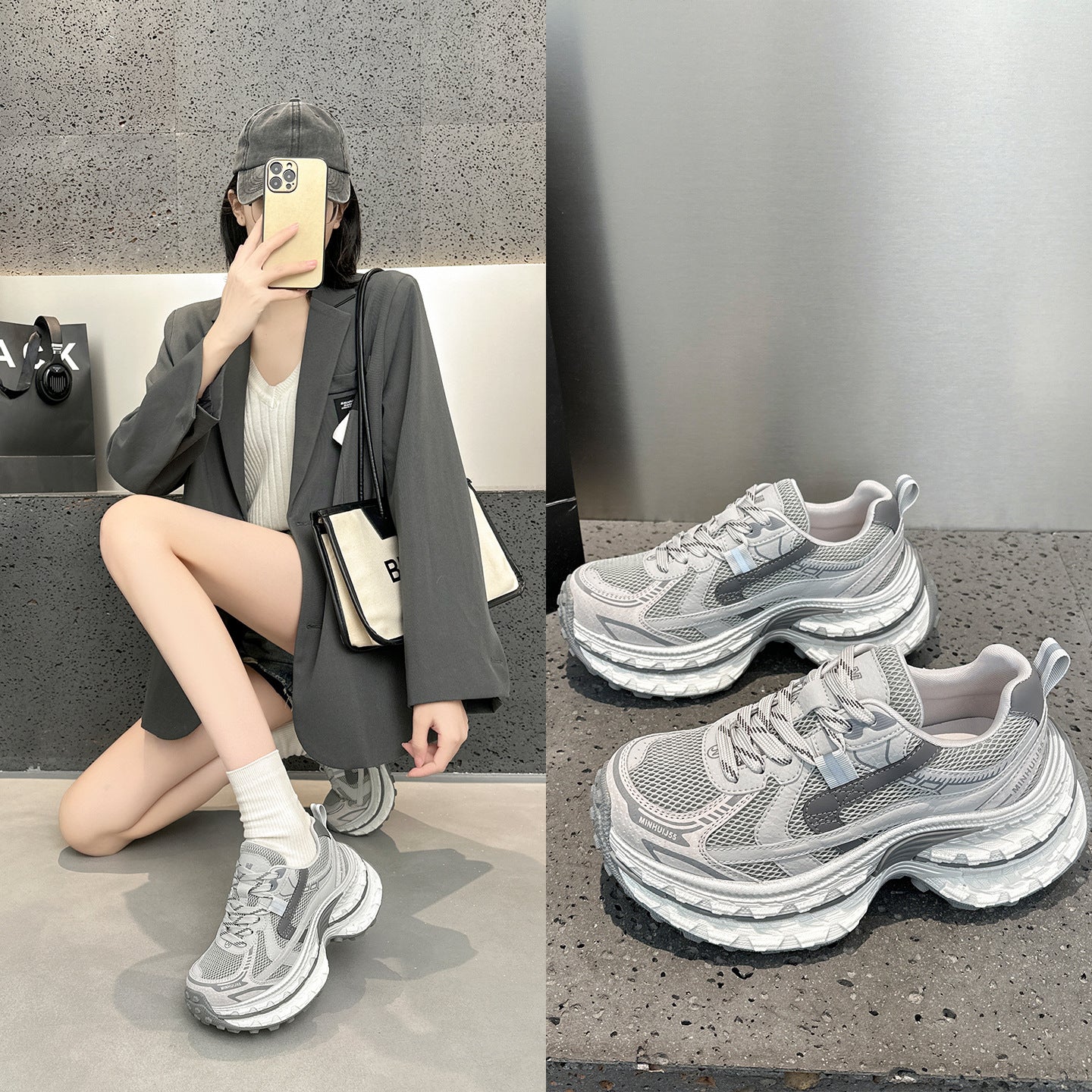 Women's Small Heightened Daddy Trendy Spring European Goods Women's Sports Shoes