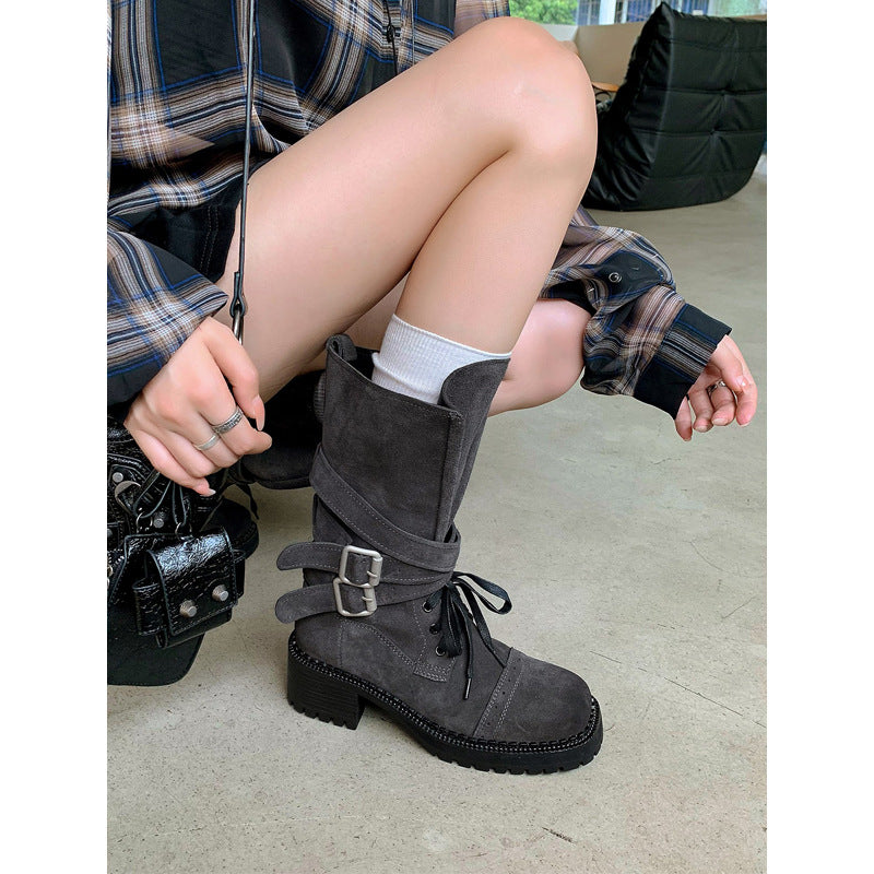 Women's Retro British Style Martin Western Cowboy Boots
