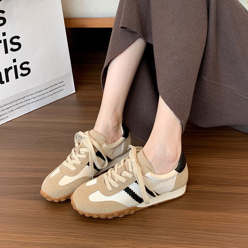 Women's Matching Niche Color Trendy Widened Large Size German Training Sports Casual Shoes