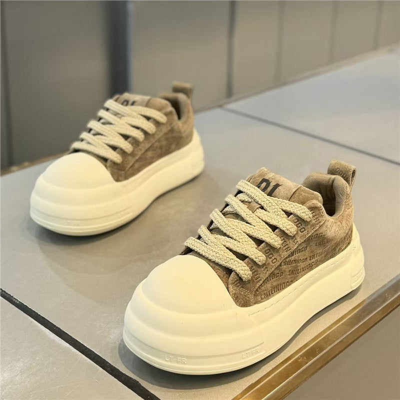 Men's Flow Wild Fashion Tide Thick Bottom Matte Low Top Casual Shoes