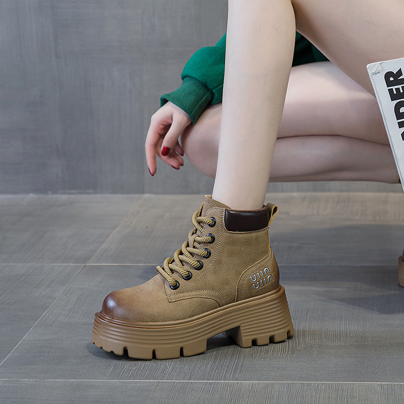 Women's For Worker British Style Surface Bootie Women's Leather Boots