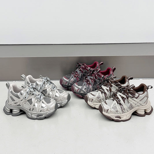 Women's Increasing Insole Dad Suction Film Bottom Small Mesh Sports Casual Shoes