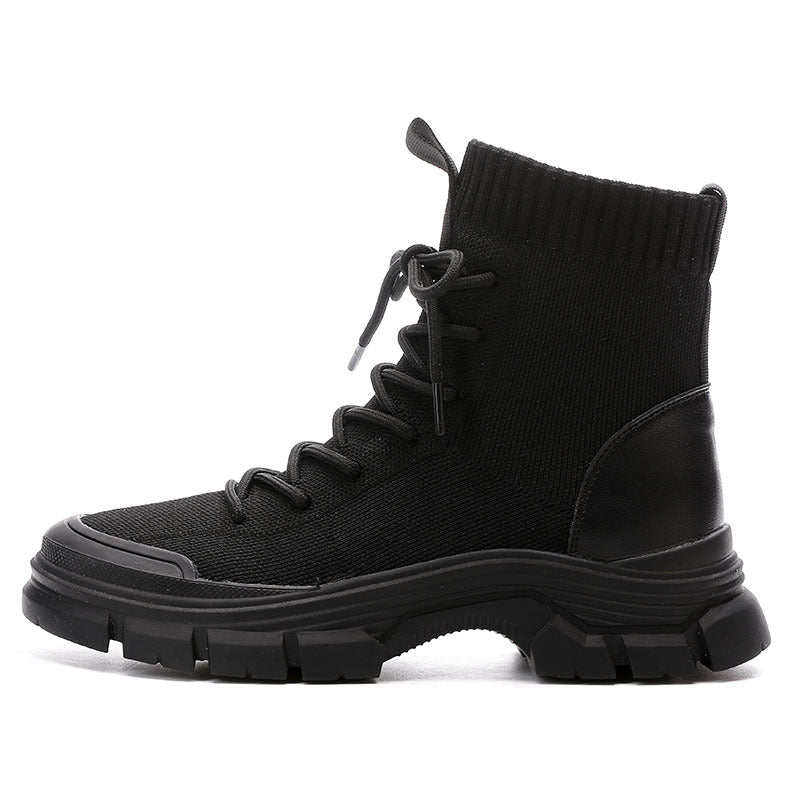 Women's Dr. Martens British Style Fashionable Short Skinny Socks Show Feet Women's Leather Boots