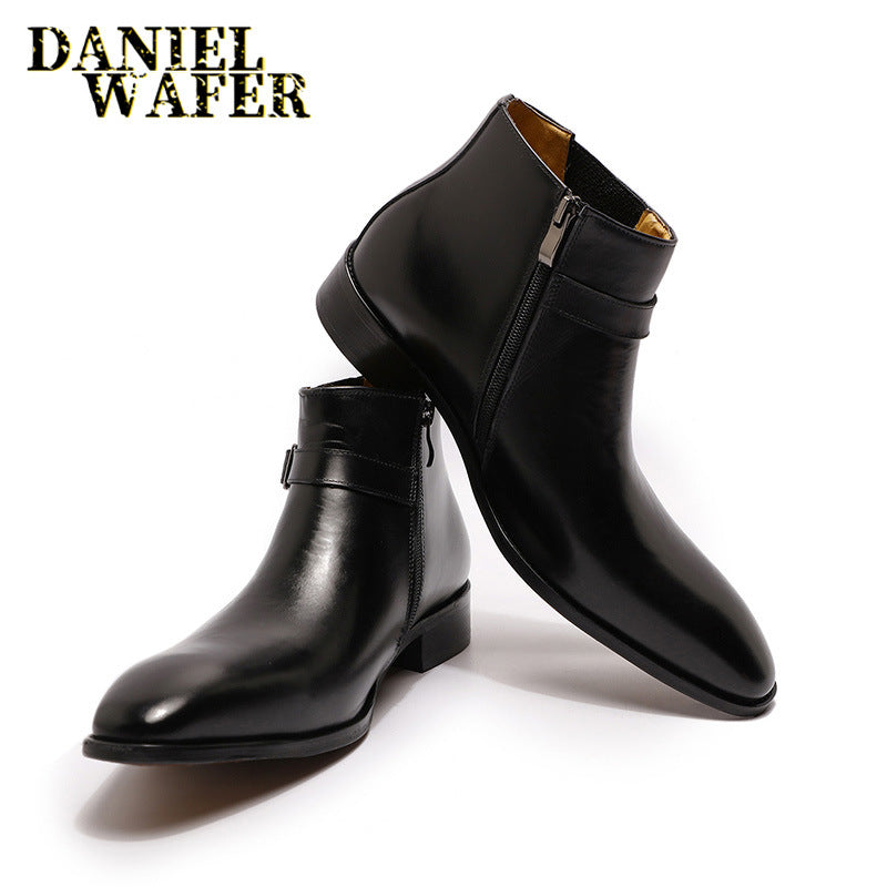 Glamorous Popular Men's Chelsea Spring Short Men's Leather Boots