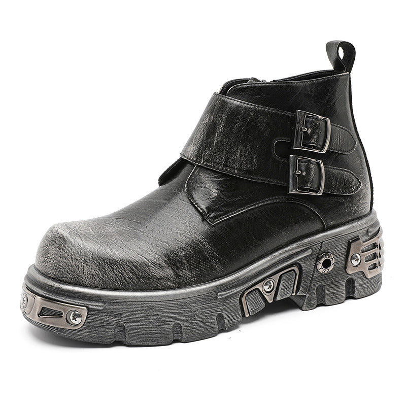 Men's Summer Fashion Platform Thick Bottom Height Increasing Trendy Cool Fried Boots