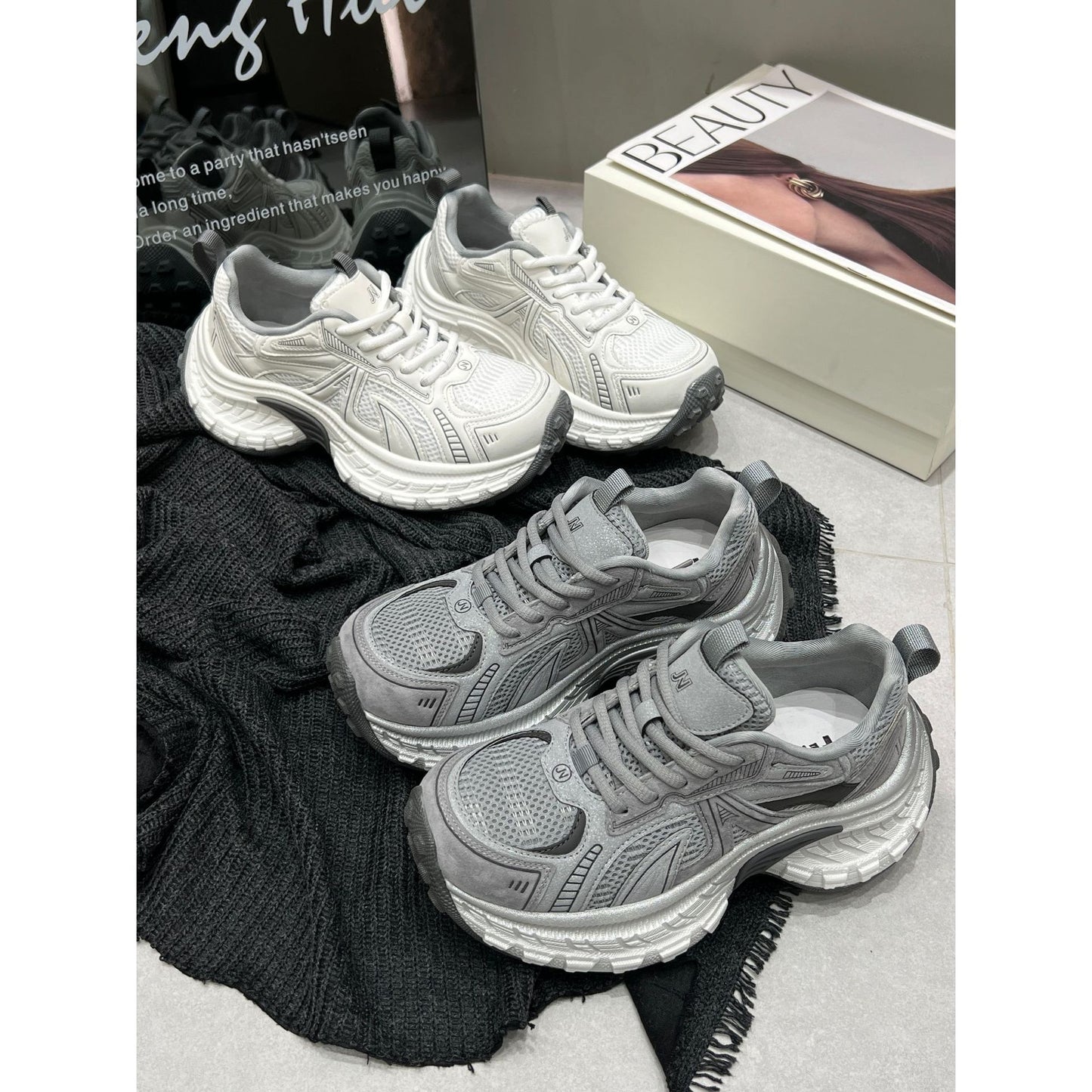 Women's One Mien Platform Dad Early Spring Sports Casual Shoes
