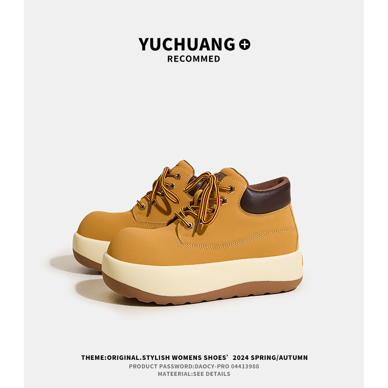 Women's Ugly Cute Big Head Martin For Autumn Women's Leather Boots