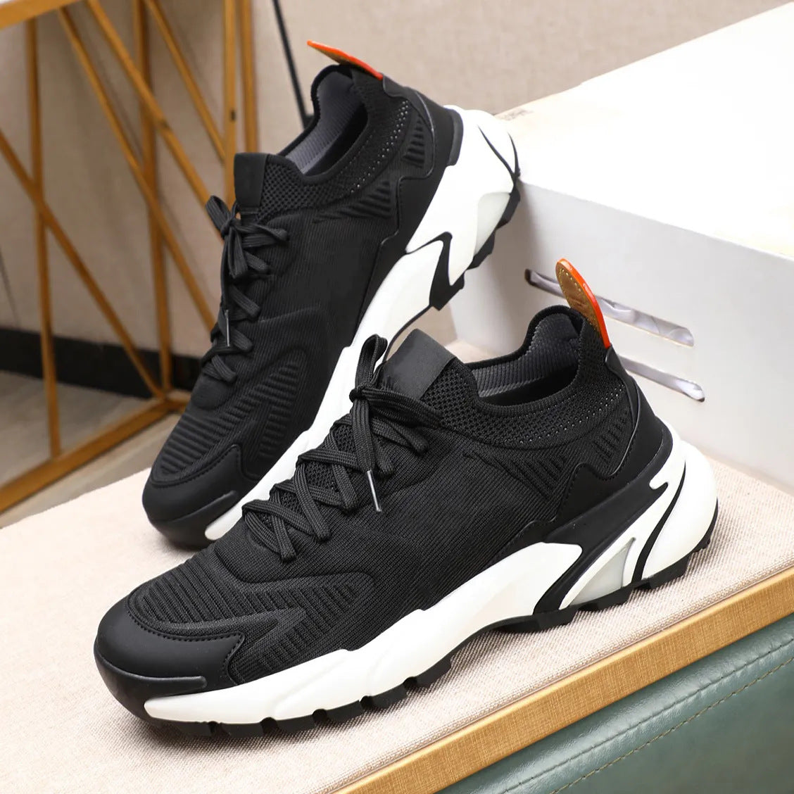 Men's Fly Woven Mesh Platform Outer Wear Men's Sports Shoes