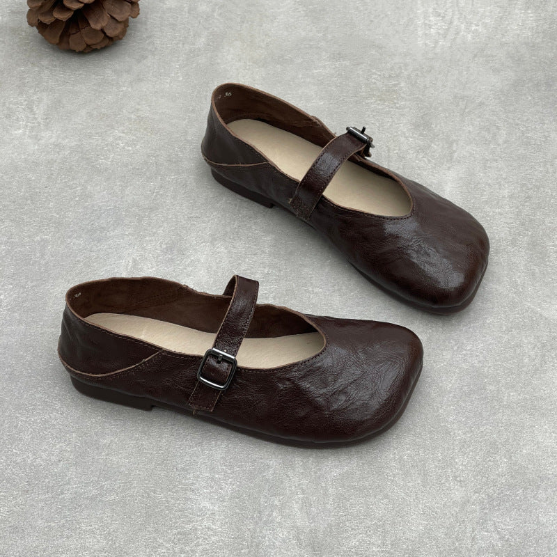 Women's Round Toe Mary Jane Flat Spring Men's Shoes