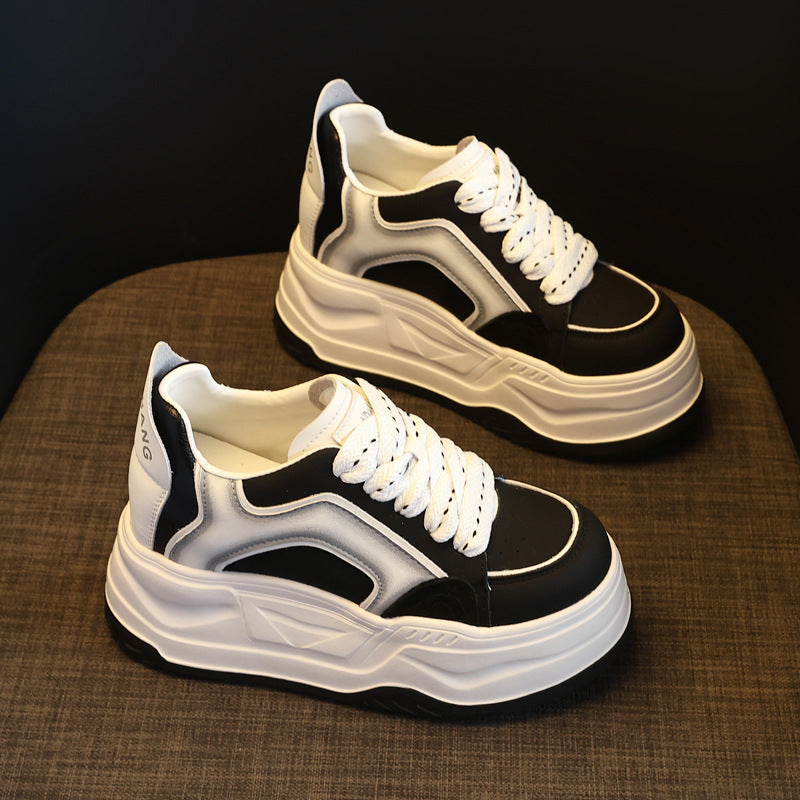 Women's Platform Height Increasing Insole Muffin Retro Sports Casual Shoes