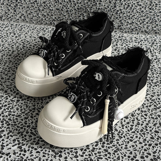 Men's Basic Niche Thick Bottom Trendy Autumn Versatile Breathable Washed Sneakers