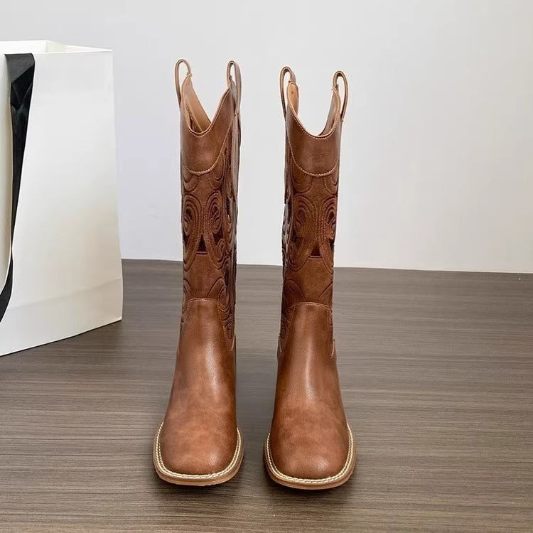 Women's Cowboy Summer Middle Vintage Knight V Boots