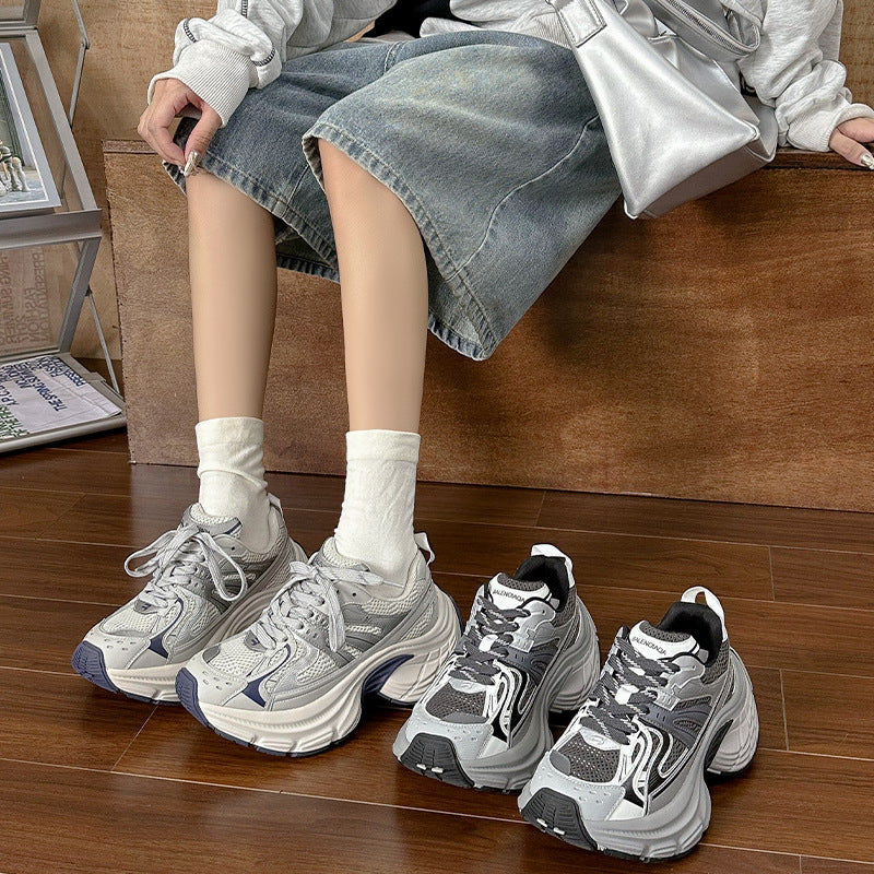 Women's European Goods Fried Street Paris Platform Dad Spring Mesh Sneakers