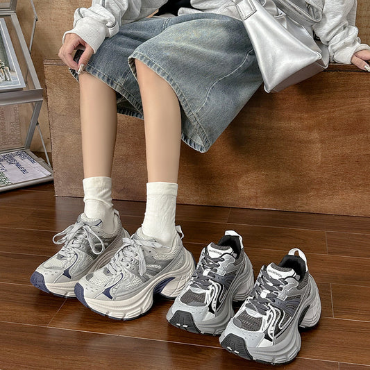 Women's European Goods Fried Street Paris Platform Dad Spring Mesh Sneakers
