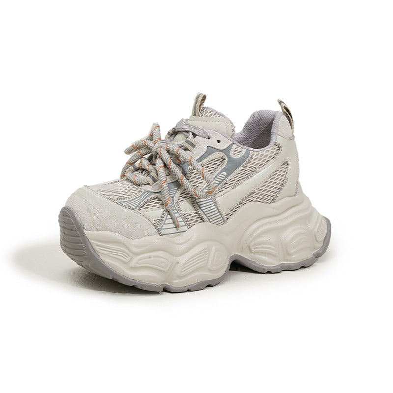 Women's Platform Dad Spring Breathable Mesh Surface Height Increasing Women's Sports Shoes