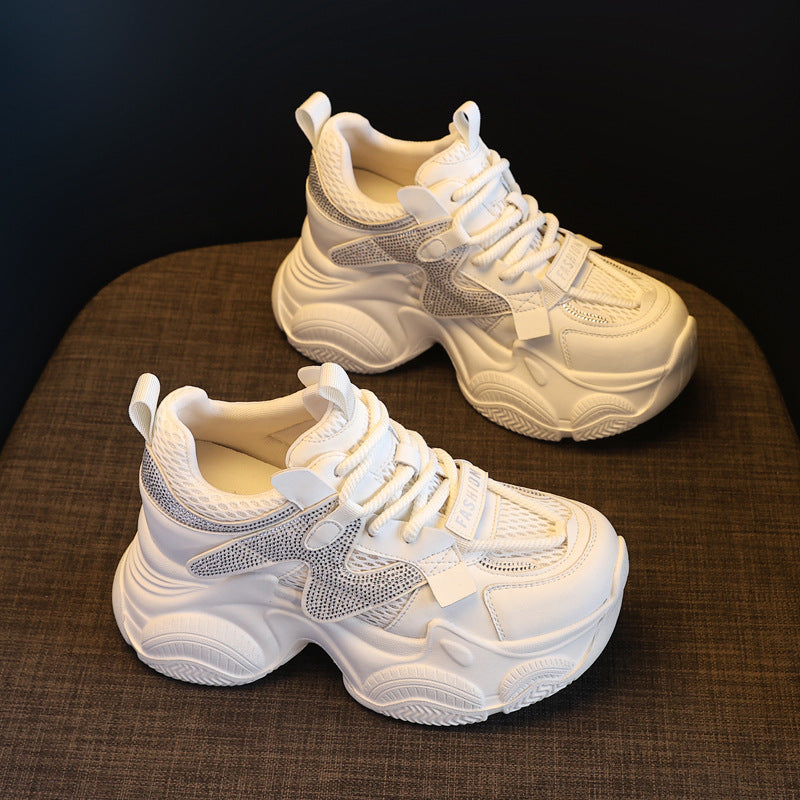 Women's Platform Height Increasing Insole Fashion Clunky Sneakers