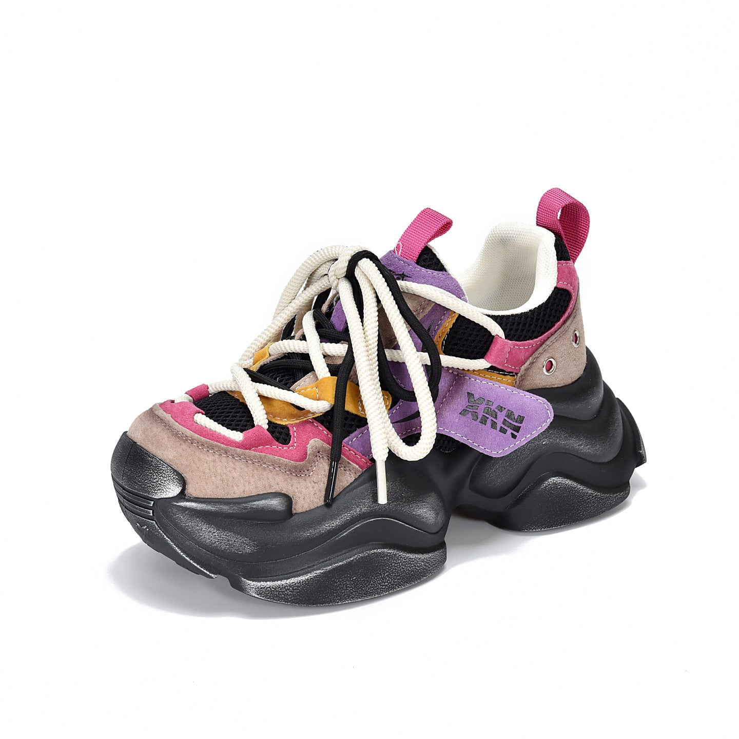 Women's Spring Fashion Color Contrast Thick Bottom Sneakers