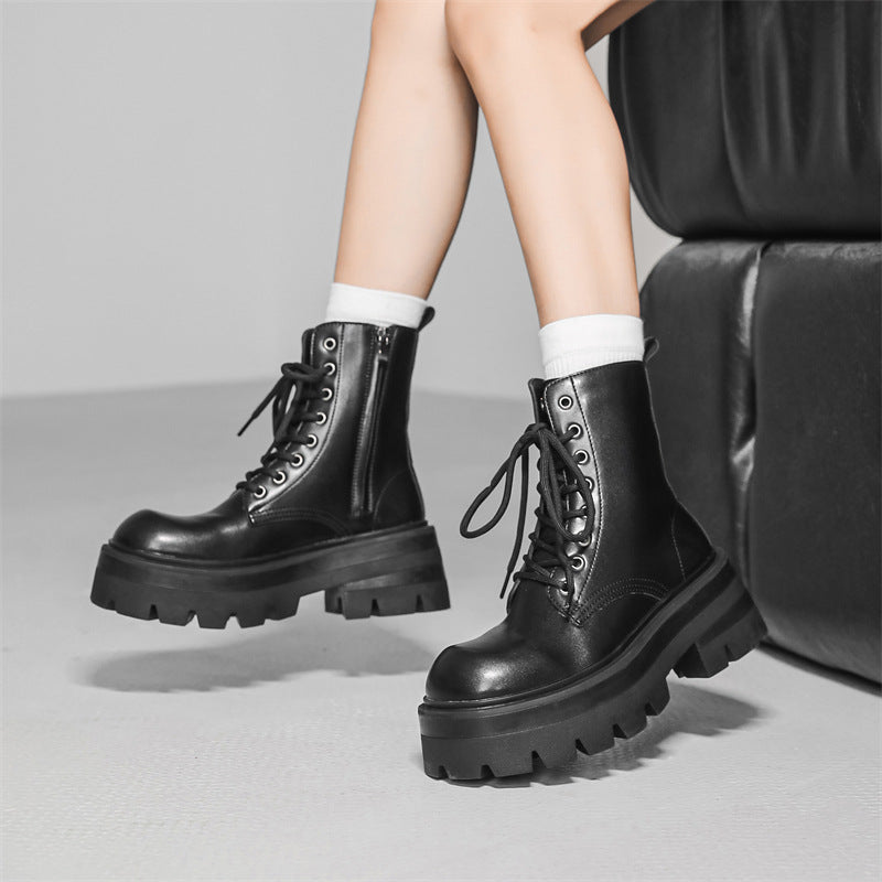 Men's Paris Platform Derby Martin British Style Men's Leather Boots